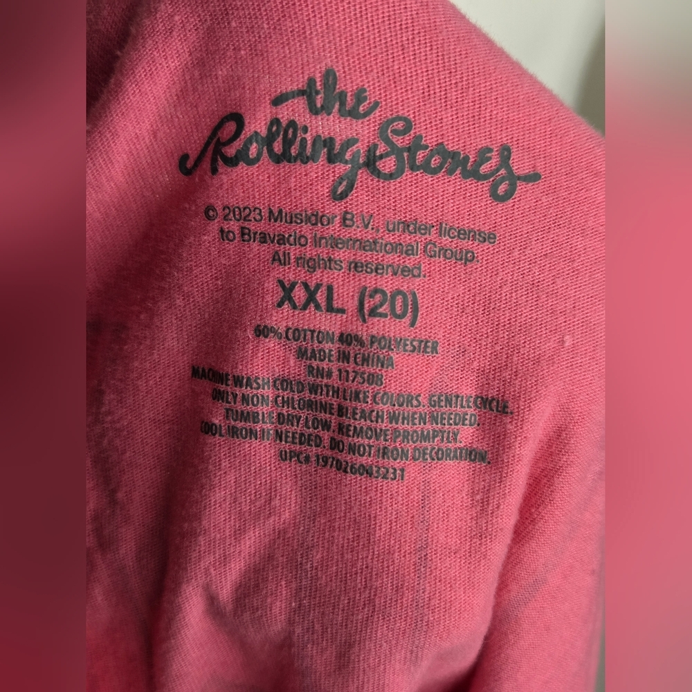 The Rolling Stones Size XXL Authentic UK Tour 1971 - Pink  T-Shirt Ptp 24" - Picture 5 of 8
